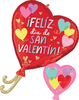 29" Feliz Dia De San Valentin Hearts on Hearts Balloon