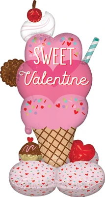 39" AirLoonz Junior Sweet on You Ice Cream Air Fill Balloon