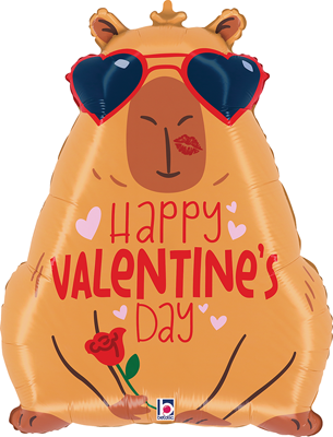 30" Valentine Capybara Balloon