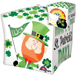 15" Cubez Happy St Patrick's Day Pot of Gold Balloon