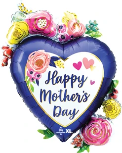 34" Mothers Day Satin Watercolor Floral Balloon