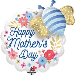 23 Inch Artful Florals & Bee Multi-Balloon