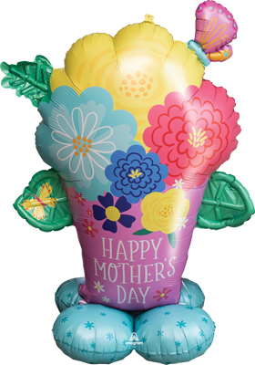 53 Inch AirLoonz Mother's Day Pretty Flower Pot Air-Fill Balloon