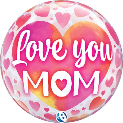 22" Love You Mom Pink Bubble&trade; Balloon