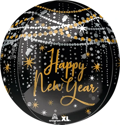 16" Orbz New Year Midnight Hour Balloon