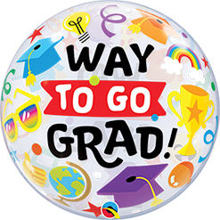 22 Inch  Way To Go Grad Everything Bubble Balloon