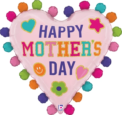 27 Inch Mother's Day Heart Patches Balloon