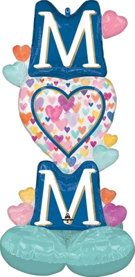 49 Inch AirLoonz® Mom Sprinkled Hearts Air-Fill Balloon