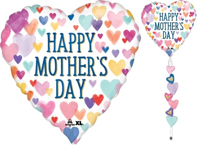 69" Airwalker Mother's Day Sprinkled Hearts Balloon