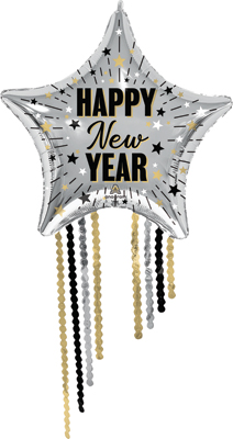 49 Inch New Year Celebration Star Fringe Balloon