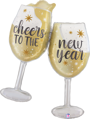 42" New Year Cheers Champagne Balloon