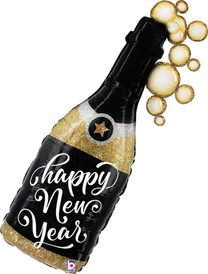 39 Inch New Year Champagne Bubbles Balloon