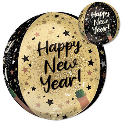 Orbz New Year Natural Sparkle Balloon