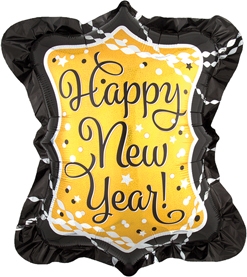 27 Inch New Year Streamers & Sparkles Balloon