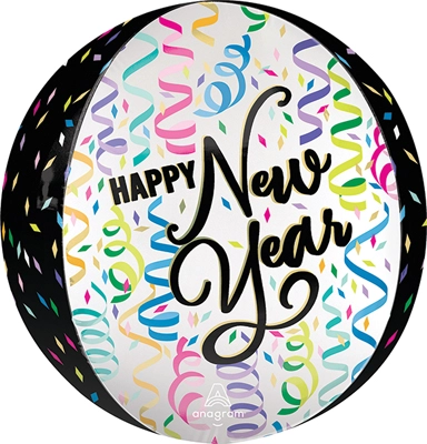 16" Orbz New Year Confetti Cheer Balloon