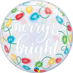 22 Inch Merry & Bright Christams Lights Bubble Balloon
