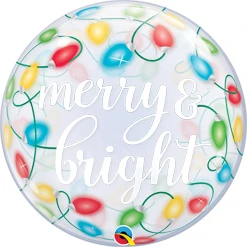 22" Merry & Bright Christams Lights Bubble&trade; Balloon
