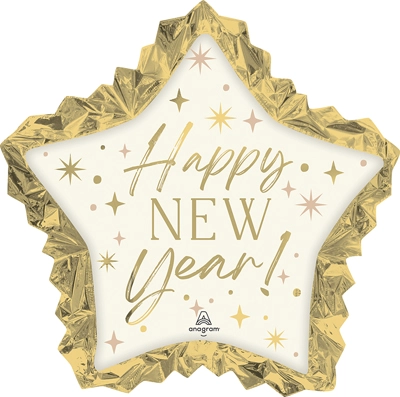 34" Shape New Year Golden Soiree Star Balloon