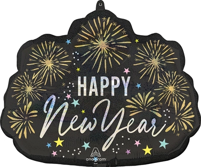 24" Shape New Year Festive Sparkle Balloon