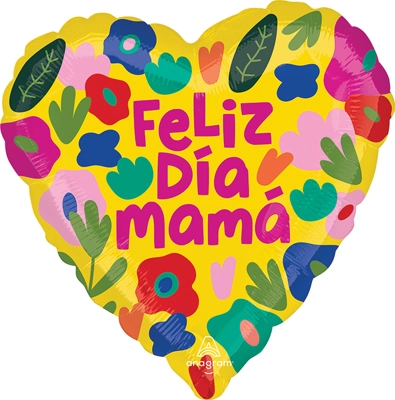 28" Helium Savers&reg; Feliz D&iacute;a Mam&aacute; Hothouse Petals Balloon