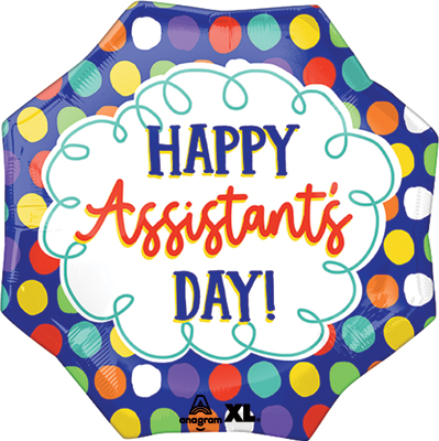 22 Inch Happy Assistant's Day Dots Balloon
