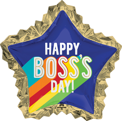 Shape Boss's Day Satin Stripes Star Balloon