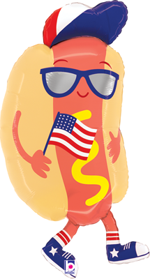 35" USA Patriotic Hot Dog Balloon