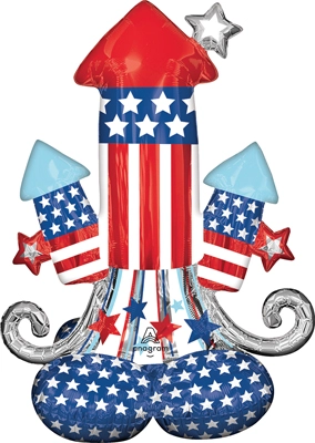 38 Inch AirLoonz® Jr. Rockets Bursting in Air Air-Fill Balloon