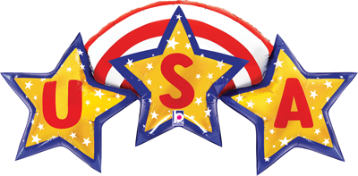42" USA Stars Banner Balloon