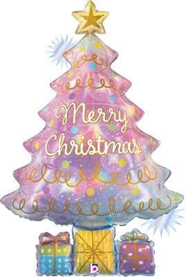 39 Inch Opal Holographic Christmas Tree Balloon
