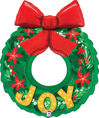 36" Christmas Joy Wreath Balloon