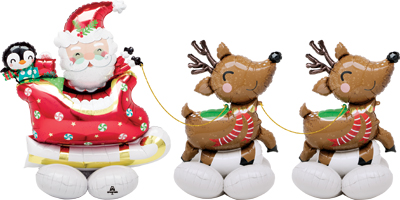 AirLoonz Christmas Santa & Reindeer Air-Fill Decor Scene