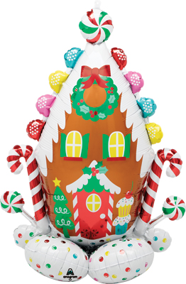 51 Inch AirLoonz Christmas Gingerbread House Air-Fill Balloon Decor