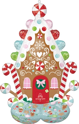 51" AirLoonz Christmas Gingerbread House Air-Fill Balloon Decor