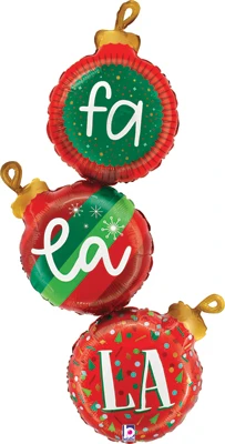43 Inch Christmas Fa La La Ornament Stack Balloon