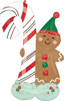 51" AirLoonz Christmas Gingerbread Man Air-Fill Balloon