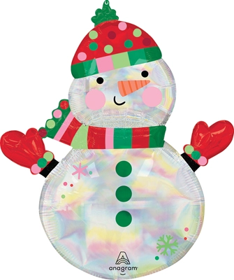 31" Shape Shimmering Iridescent Snowman Balloon