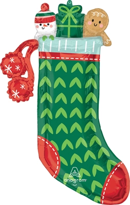 37" Christmas Cozy Cheer Stocking Balloon