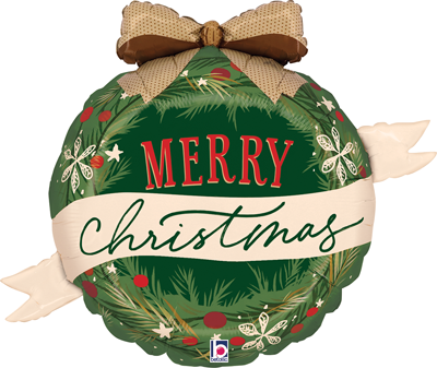 36 Inch Christmas Cozy Wreath Balloon