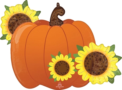 31" Shape Fall Pumpkin and Sunflowers Balloon
