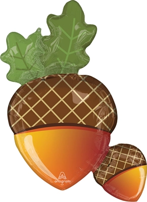 33" Shape Fall Welcome Fall Acorns Balloon