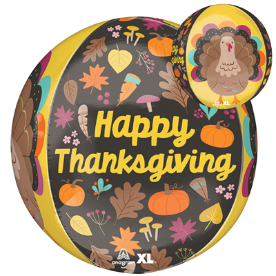 16" Orbz Thanksgiving Give Thanks Balloon