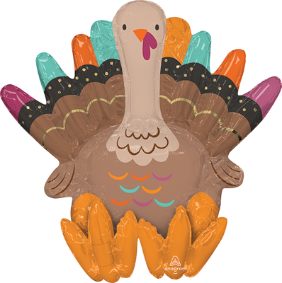 21" Shape Thanksgiving Turkey Air-Fill Decor Balloon