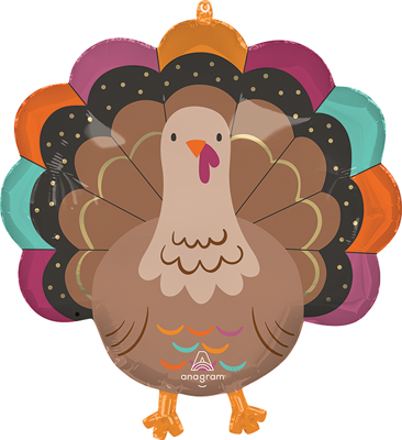 23 Inch Shape Thanksgiving Give Thanks Turkey Balloon