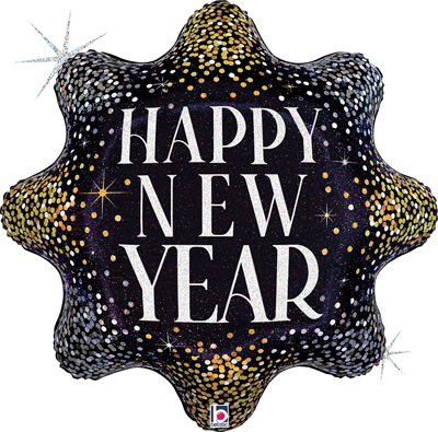 30 Inch New Year Sparkle Burst Balloon