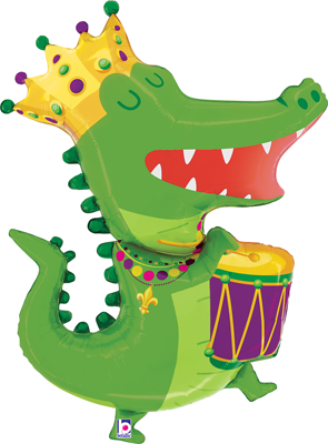 37" Mardi Gras Party Gator Balloon