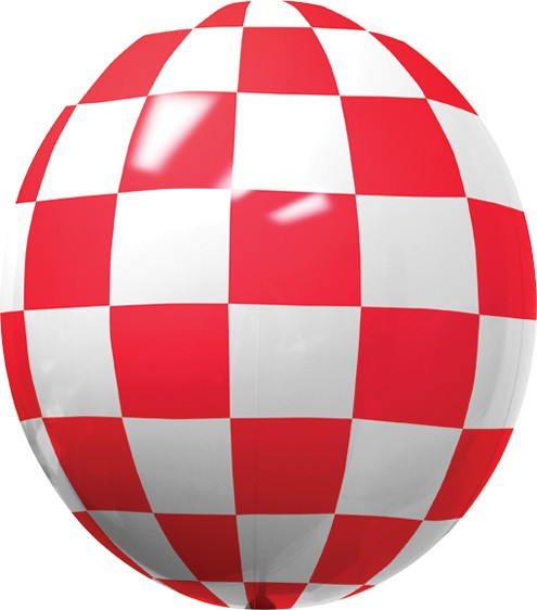 17 Inch Red & White Checkered Balloon Gizmo - Balloons.com