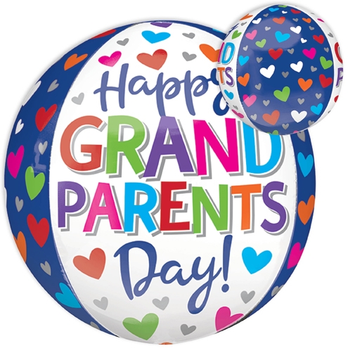 16 Inch Orbz Grandparents Day Hearts Balloon - Balloons.com
