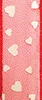 red ribbon with white heart patterns iridescent fabric with stitched edges romantic and playful design