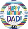 A balloon with a striped border and a 
